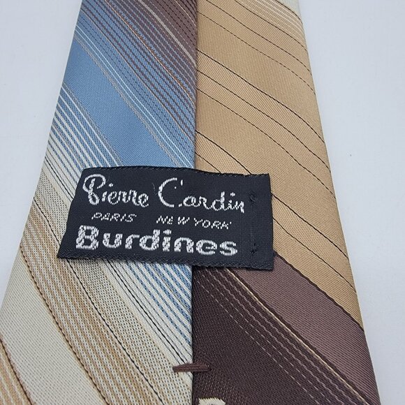 Vintage Pierre Cardin‎ Paris New York Necktie Striped Men’s Tie Classic Retro - Picture 5 of 6